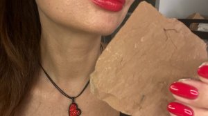 ASMR crunch red clay_Глина красная "Сердце"и  вкусный мелок