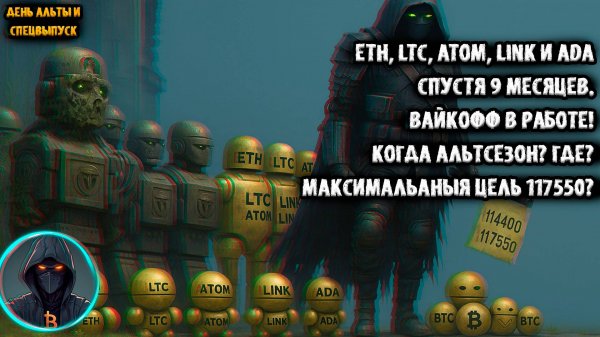 ETH, LTC, ATOM, LINK и ADA спустя 9 месяцев! Где Альтсезон Вайкофф BTC в работе! Ждем 117550