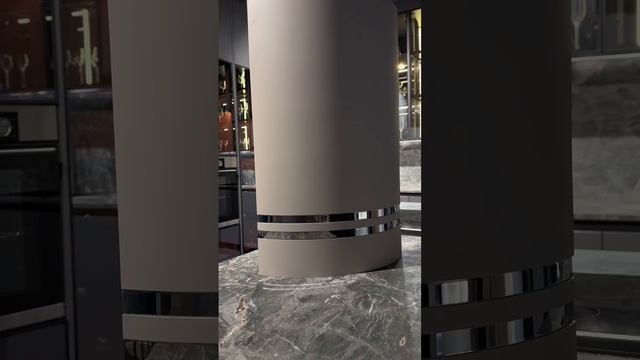 Радиусные фасады ALVIC LINE от MGS MEBEL с декоративными металлическими вставками смотреть онлайн