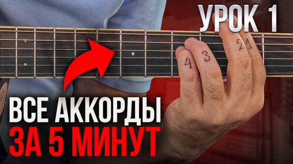 1. Как выучить все аккорды на грифе гитары за 5 минут