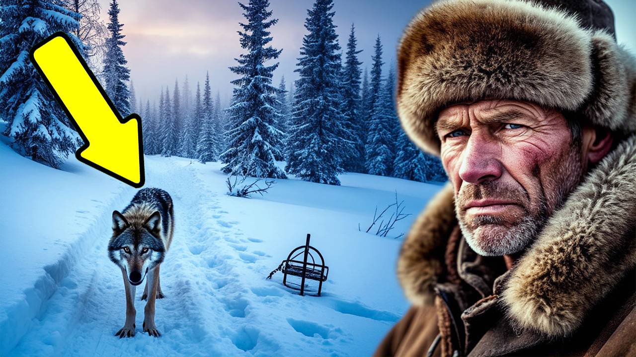 Дряхлый, обессиленный волк добрался до охотничьей избушки в надежде на помощь. Таежная история. смотреть онлайн