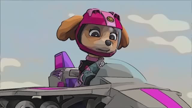 Щенячий патруль. Команда на мотоциклах а Скай в воздухе. Детская песенка смотреть онлайн