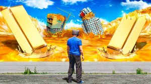 ВЫЖИВАНИЕ В ОГРОМНОМ ЦУНАМИ ИЗ ЗОЛОТА! КАК ПЕРЕЖИТЬ КОНЕЦ СВЕТА В ГТА 5!