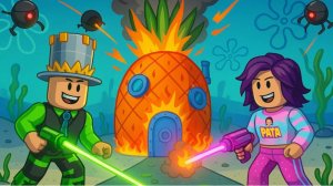 ЗАЩИТИ ГУБКУ БОБА в РОБЛОКС! Защита БАШЕН ПАПА и ДОЧКА в SpongeBob Tower Defense!