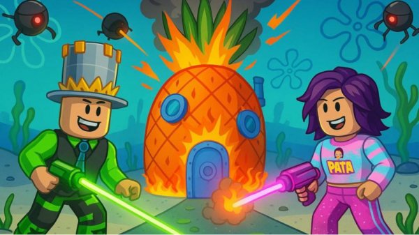 ЗАЩИТИ ГУБКУ БОБА в РОБЛОКС! Защита БАШЕН ПАПА и ДОЧКА в SpongeBob Tower Defense!