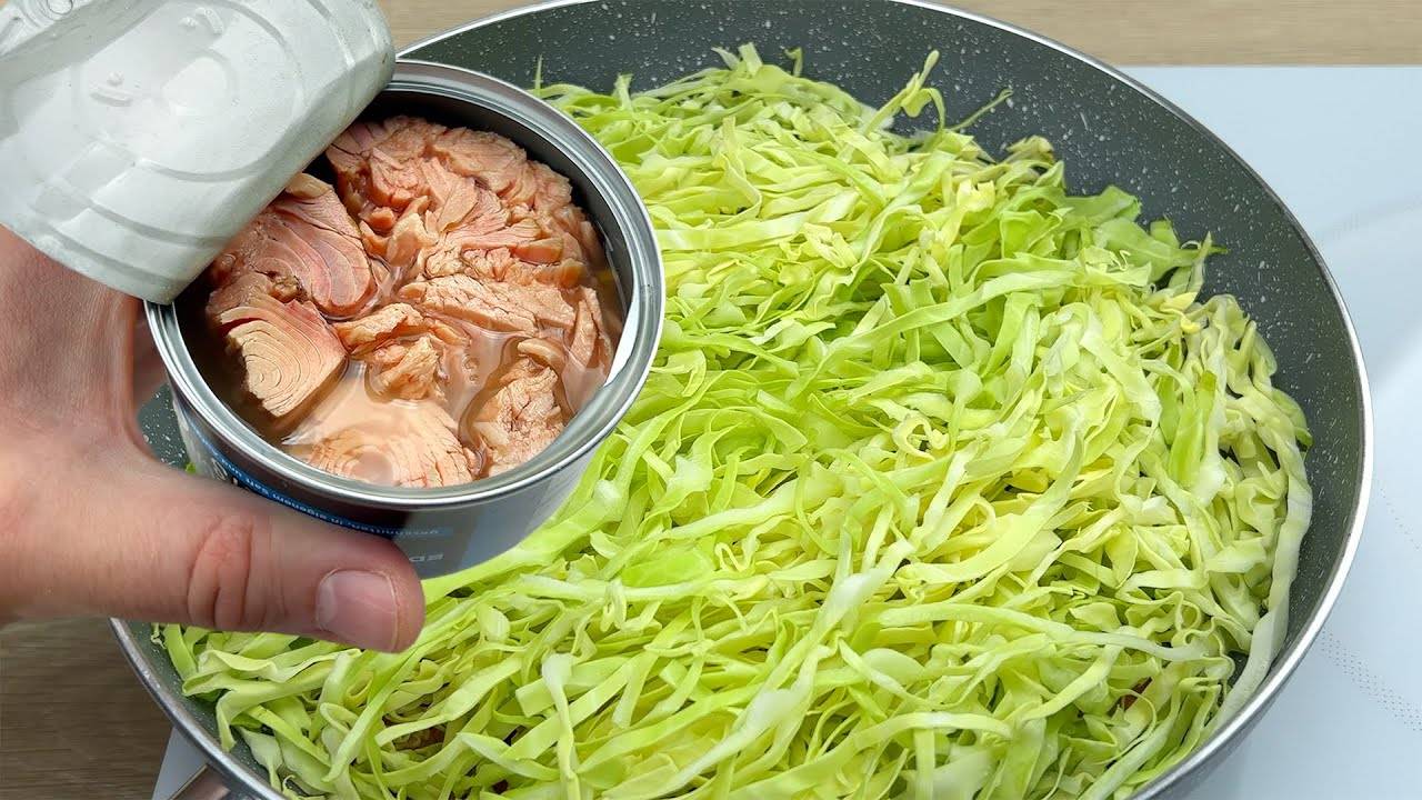 У вас дома есть капуста и консервированный тунец  2 быстрых простых и очень вкусных рецепта