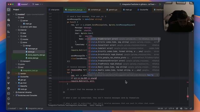 36. Creating Integration-End-to-End Tests for gRPC Services - Part 2 (Streaming) смотреть онлайн