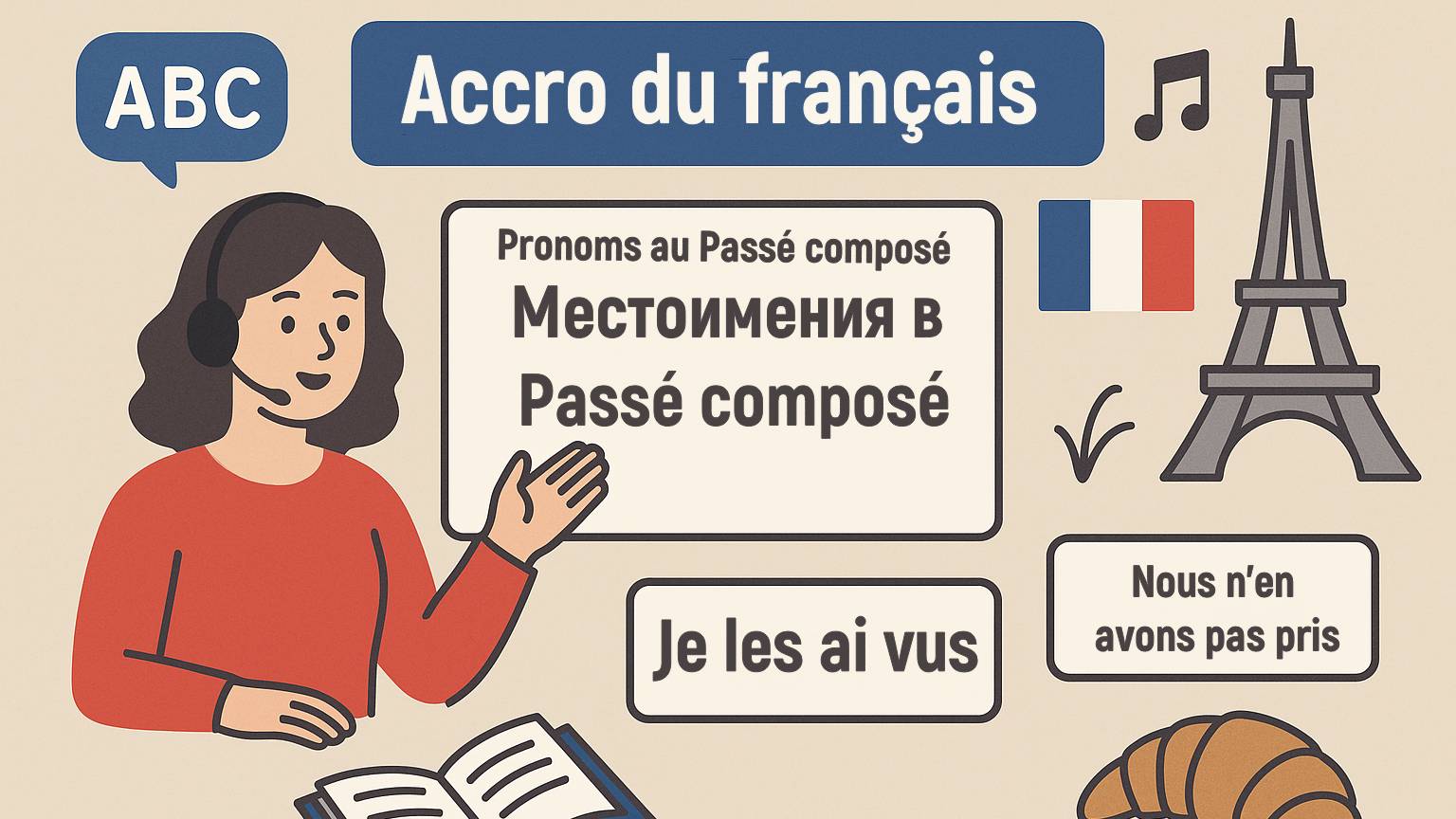 Место местоимения и согласование с ним в Прошедшем составном времени Passé composé смотреть онлайн