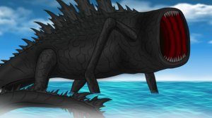 Слияние Годзиллы и морского пожирателя