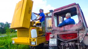 Кировец К-701 на обработке полей  дискатором. Небольшая поломка трактора.