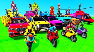 Супергерои на супер гонках машины, мотоциклы, танк. Мультики про машинки для мальчиков.