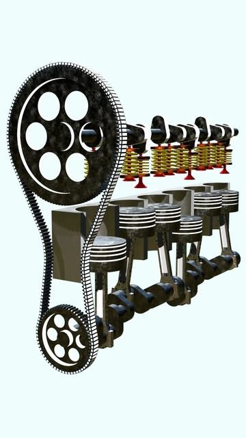 Двигатель внутреннего сгорания! Анимация в Blender! смотреть онлайн