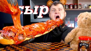 HUGE RED CHEESE SANDWICH, ASMR MUKBANG, АСМР МУКБАНГ, 먹방, 大食い, たべる, 谢尔盖