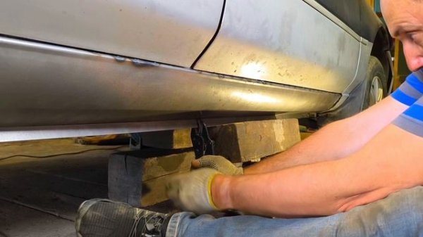 #02 Замена порогов своими руками на Toyota Corolla кузов AE100 1997 года