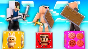 ЛАБУБУ ЛАКИ БЛОК VS КАПУЧИНО АСАСИНО VS КРАМБЛ  КУКИ! НУБ ПРОТИВ ПРО! ВЫЖИТЬ НА 1 БЛОКЕ!