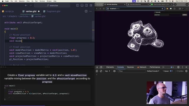 [Bruno Simong ] Three.js Journey 40 — Particles Morphing Shader смотреть онлайн