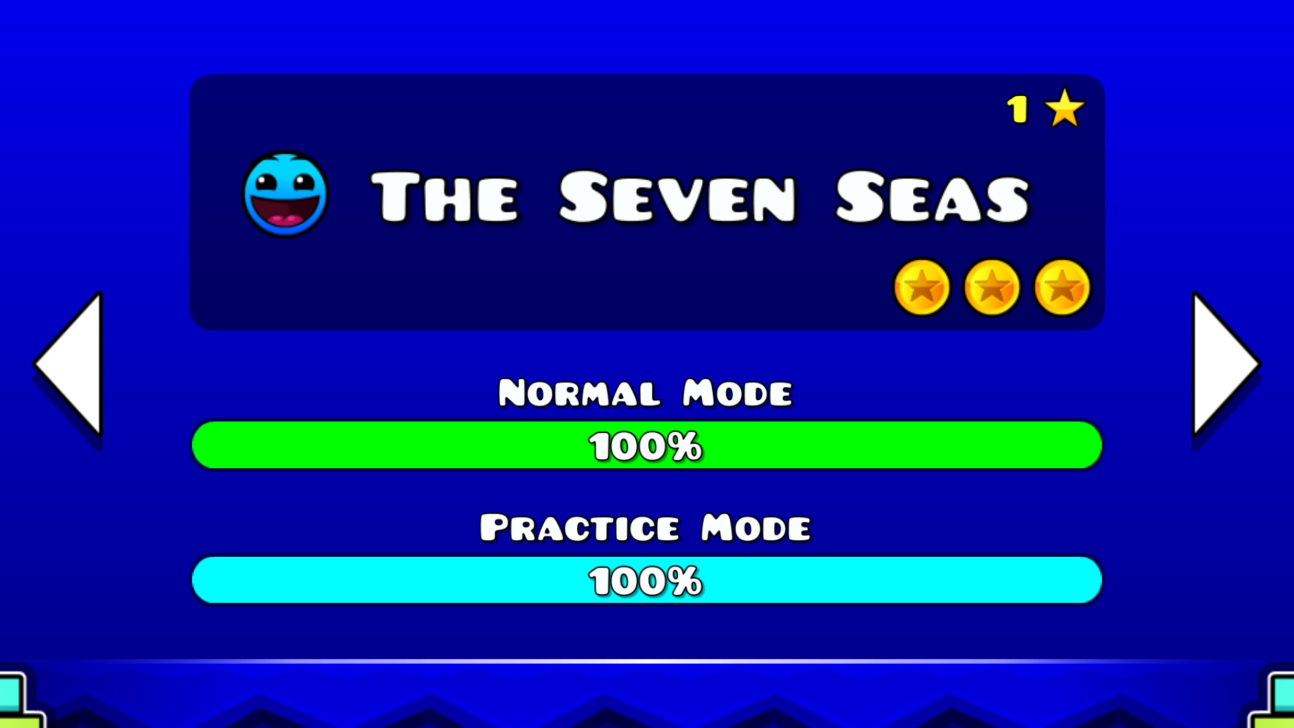 Прохождение уровня The Seven Seas на три золотые монеты в Geometry Dash Meltdown