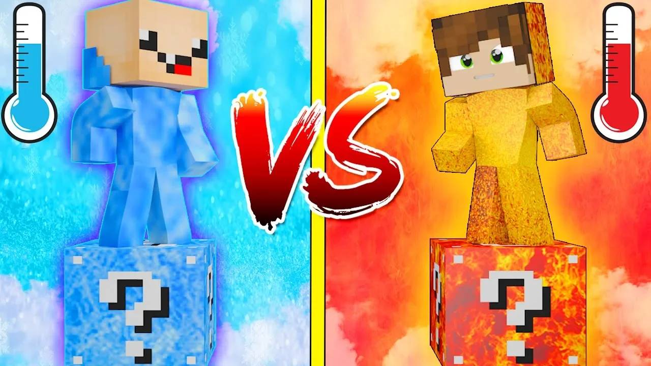 ЛАКИ БЛОК ХОЛОД VS ЖАРА! НУБ ПРОТИВ ПРО на 1 БЛОКЕ в MINECRAFT 2025 🔥❄️ смотреть онлайн