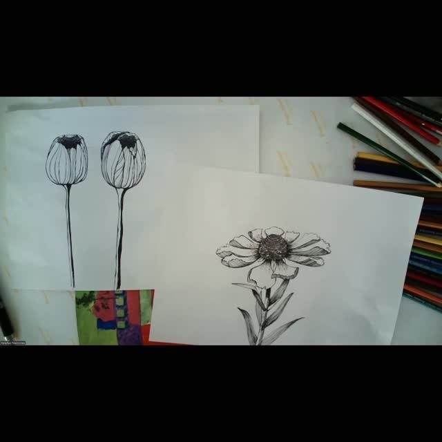 Графические цветы на абстрактом фоне (ч2) смотреть онлайн