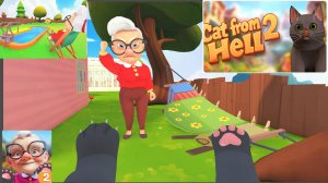 Кот и бабка2.НОВАЯ ВЕРСИЯ #1. Сat from hell 2 .Игра Cat and Granny на TV Мяу!