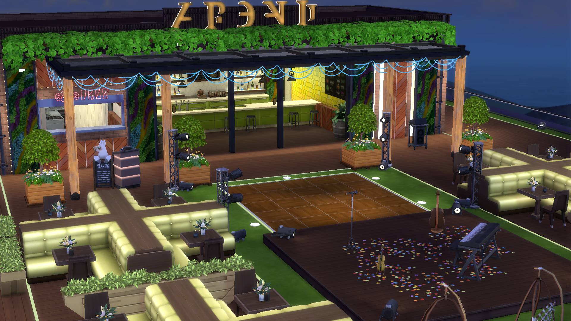 КОКТЕЙЛЬ БАР / КАРАОКЕ БАР / РЕСТОРАН / НОЧНОЙ КЛУБ / СТРОИТЕЛЬСТВО THE SIMS 4 / cocktail bar