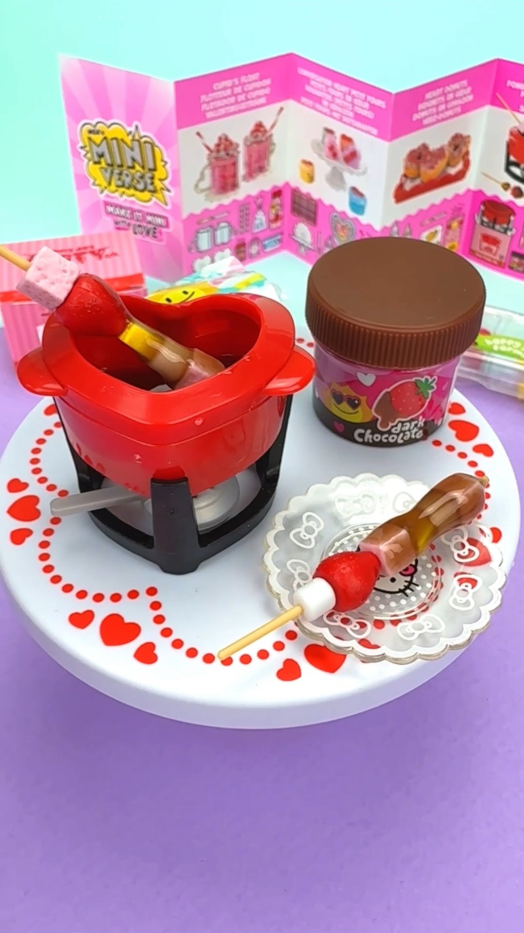 Миниатюрная еда Мини Верс. Делаем Шоколадное фондю с фруктами для кукол !