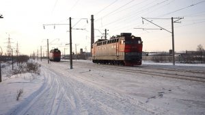 Электровозы ЧС4Т-418 и ЧС4Т-372. Догоняшки чехов.