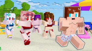 Парень стал очень популярен в на пляже, Майнкрафт мультфильм