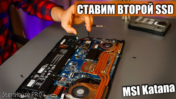 Установка второго SSD в ноутбук MSI Katana - Нет крепежной планки для SSD внутри | SteinHouse Pro