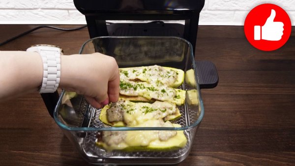 Как вкусно приготовить кабачки. Просто и Быстро. Кабачки с фаршем в аэрогриле