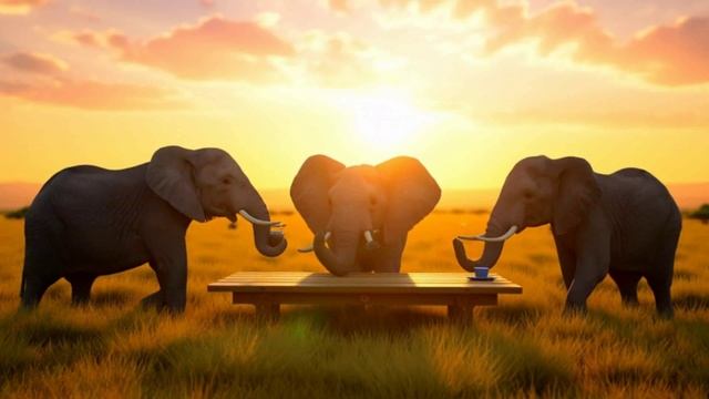 слоны эстетично пьют чай смотреть онлайн
