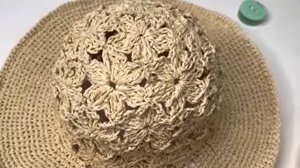 Урок по вязанию солнцезащитной шляпы из раффиа | Вязание свободного размера. 2 часть.