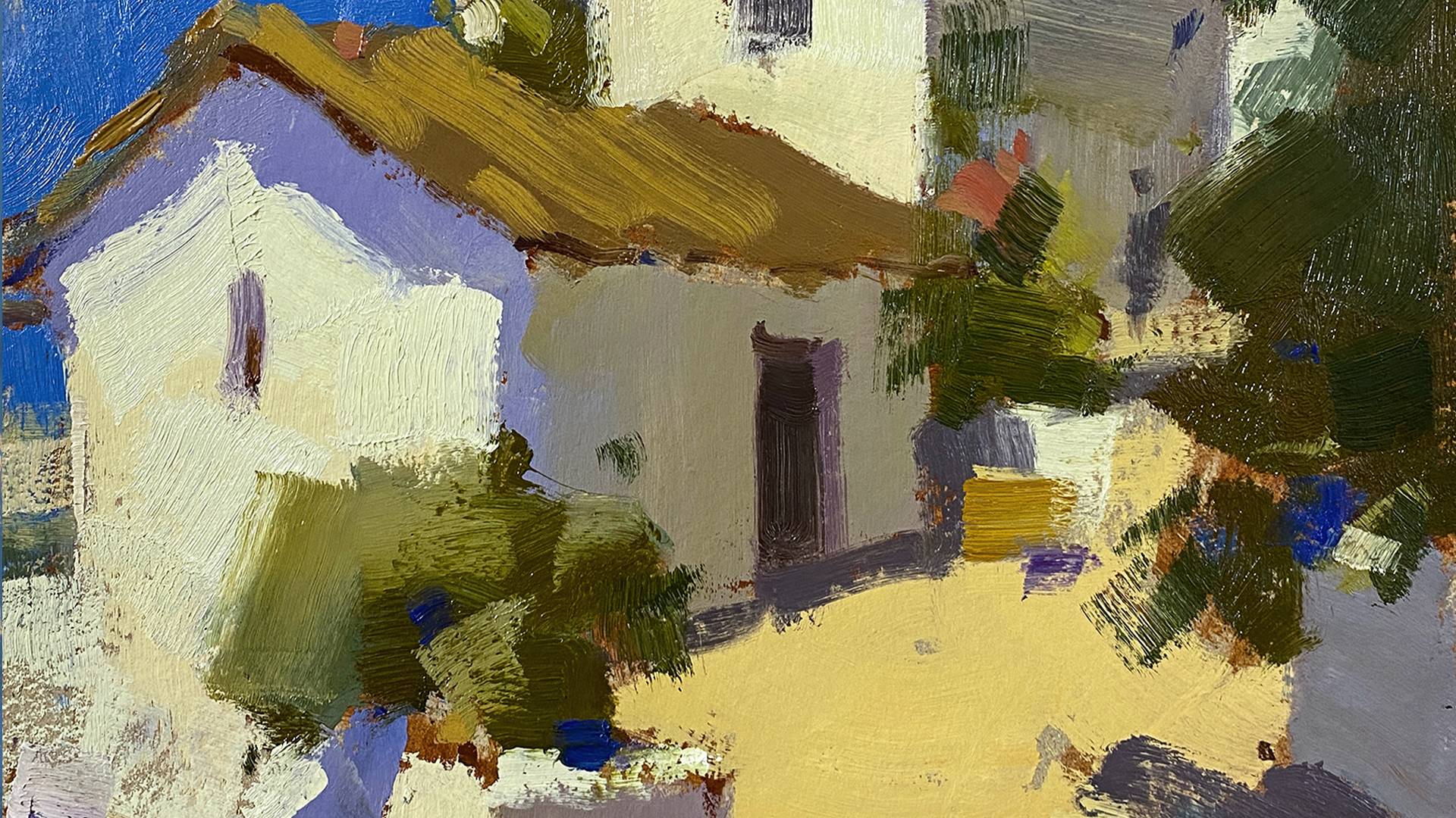 Солнечный пейзаж _ живопись маслом