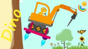 Дино: приключения динозаврика. Дино и бульдозер | Dino & tractor dinosaur