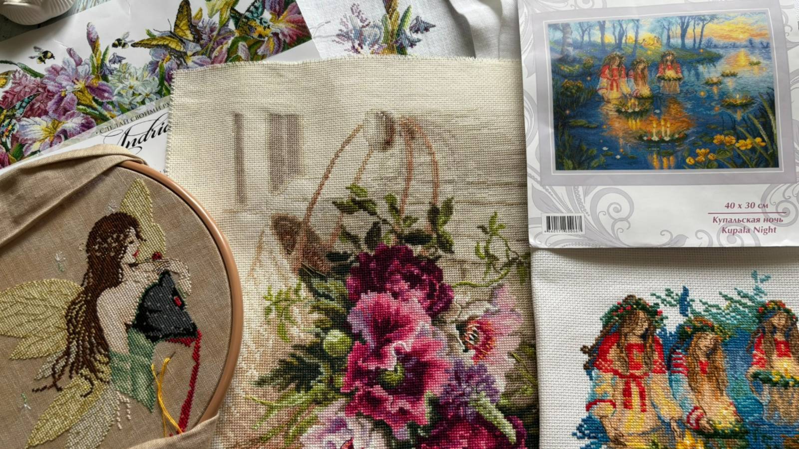 Вышивальный июнь и немного июль: финиш, процессы, возможный старт/ Вышивка крестиком смотреть онлайн