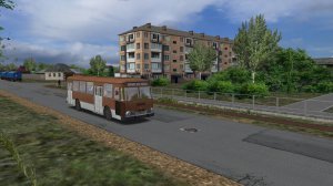 Поездка на ЛиАЗ-677М по маршруту №1 по карте Русская Глубинка