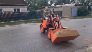Мини погрузчик своими руками, перевозка песка.