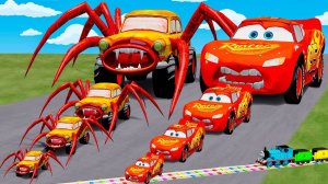 ТАЧКИ МОЛНИЯ МАККУИН ПРОТИВ ОГРОМНОГО ЖУКА НА ПОЛОСЕ ПРЕПЯДСТВИЙ