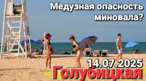 Обстановка с медузами, Центральный пляж онлайн! 14.07.2025  #Голубицкая Азовское море