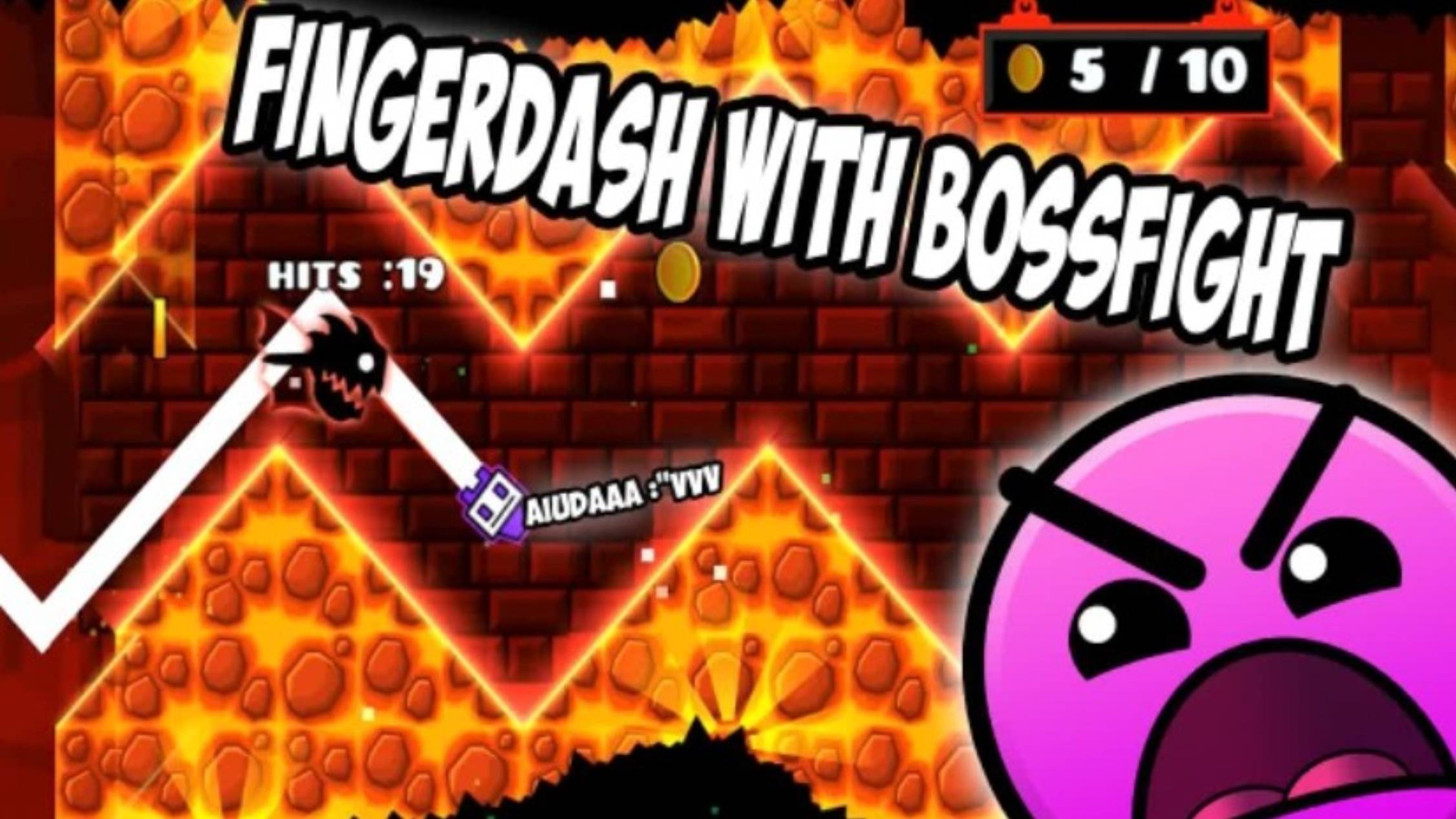 FINGERDASH WITH BOSSFIGHT! / Geometry Dash смотреть онлайн