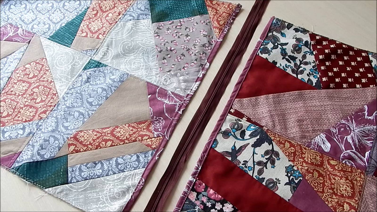 Старый метод по новому! Многие не знают. Лоскутная подушка в технике крейзи на молнии.