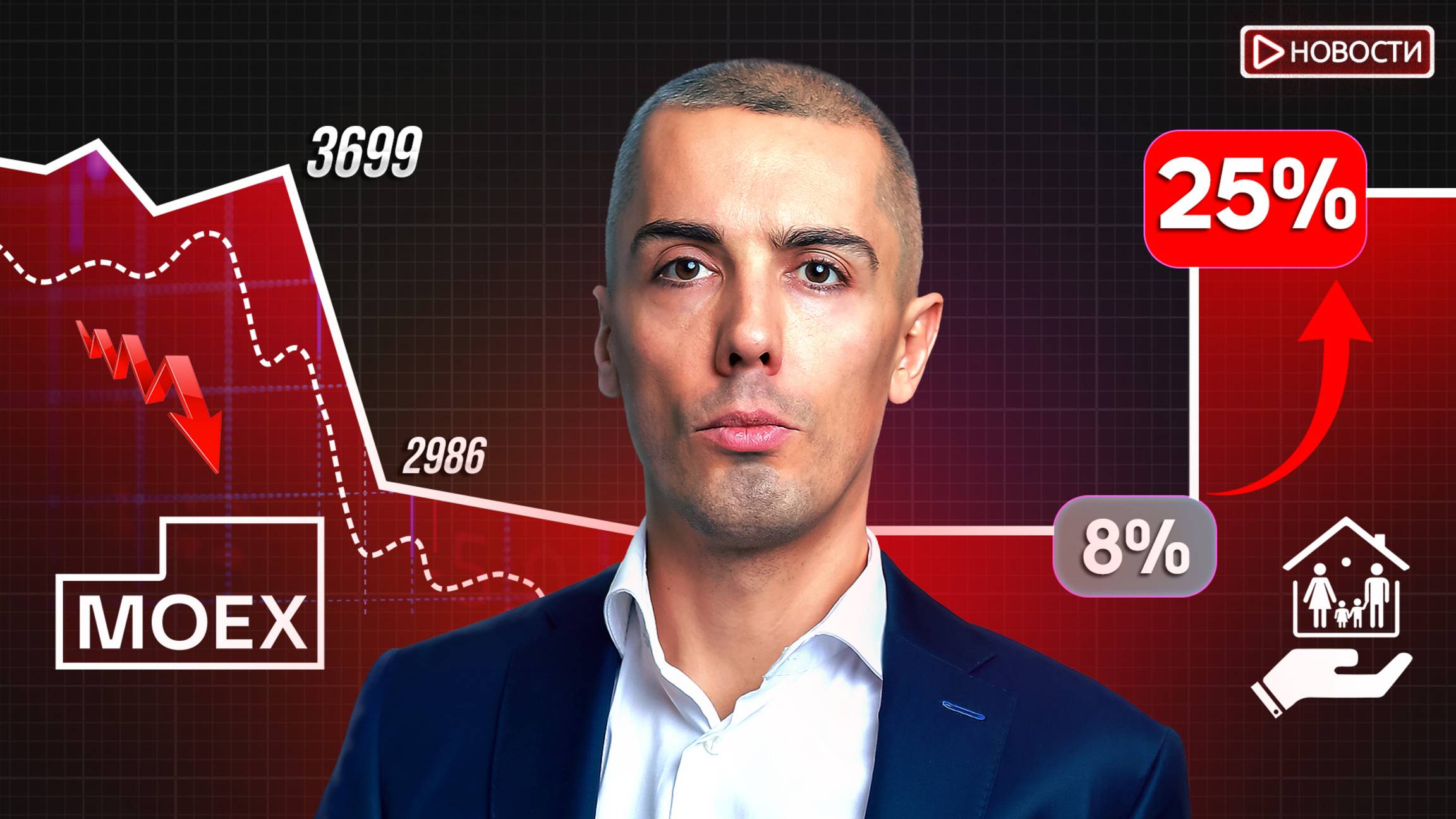 Доллар по 74! Резкое повышение ставок по выданной ипотеке до 24.5%! Новости с Николаем Мрочковским смотреть онлайн