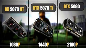 RX 9070 XT vs RTX 5070 Ti vs RTX 5080 - Raw Performance Comparison - 1080P, 1440P, 4k | 9800x3D