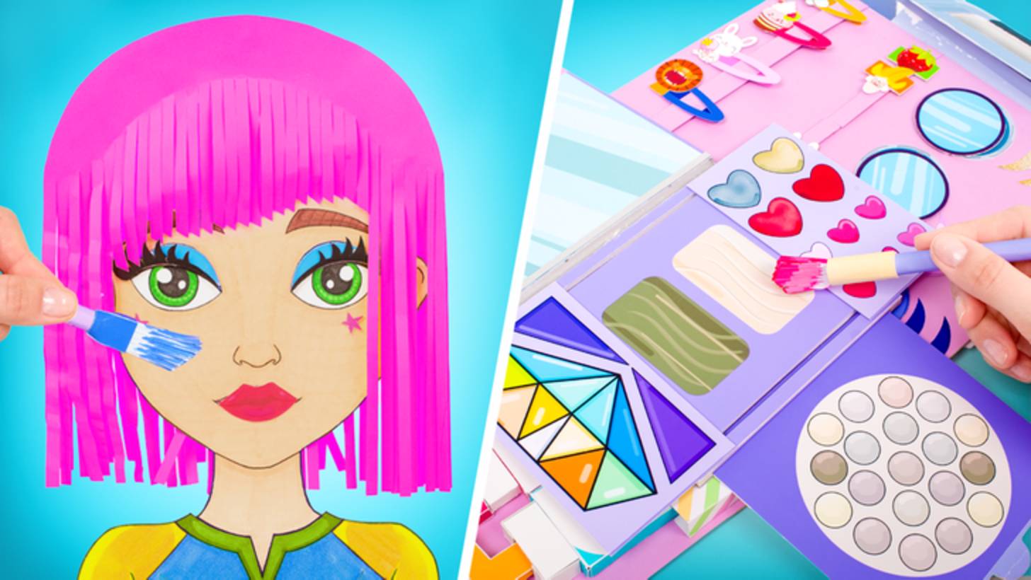 💄 Прическа и макияж для бумажной куклы ✂️ создай красоту сам! смотреть онлайн