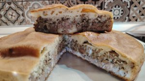 Заливной пирог с печенью и рисом на кефире