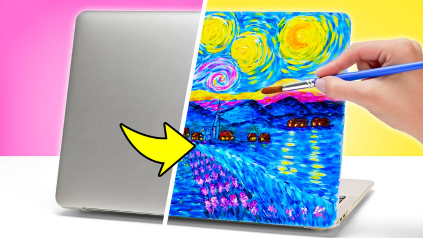 🎨 Чехол для ноутбука в стиле Ван Гога ✂️ сделай сам! смотреть онлайн