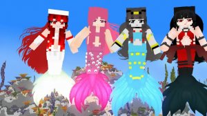 Красивые русалки спасают отца в Майнкрафте #майнкрафт #анимация