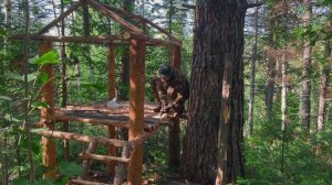 Строительство Дома из Плёнки в Диком Лесу.Бушкрафт.Вживание.