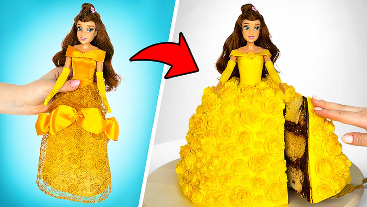 🎂 Торт с Белль из «Красавицы и чудовища» 👑 самый красивый! смотреть онлайн