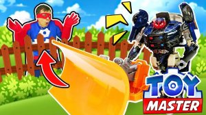 Трансформеры атакованы! Оптимус защищает!  Игрушки трансформеры в видео для мальчиков